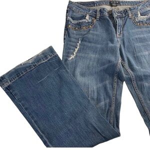 Allen B. By Allen Schwartz | Blue Stud Rhinestone Size 10 Straight Wide Leg